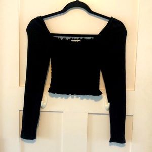 Reformation crop top with long sleeves size M